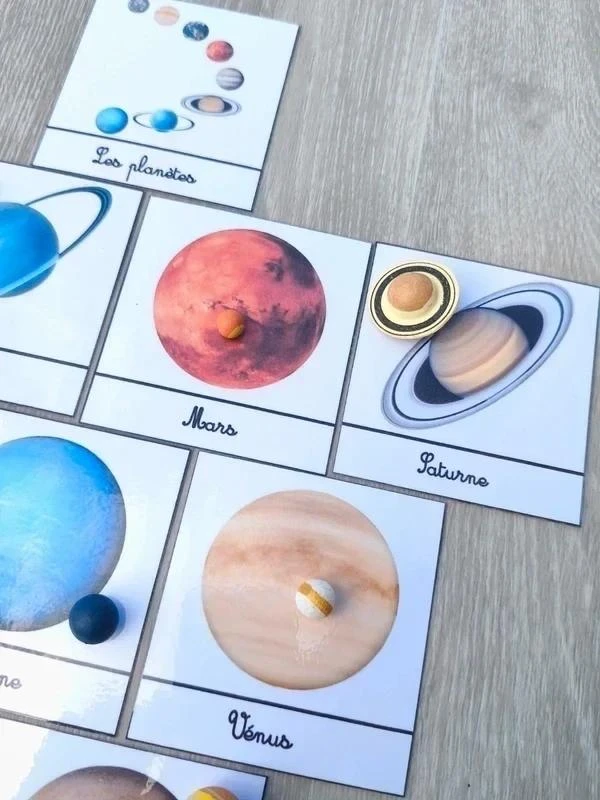 10 cartas de nomenclatura sobre o sistema solar com planetas Montessori – photo 4